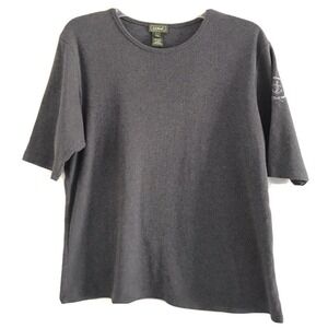 L.L. Bean Women's Grey Short Sleeve Crew Neck Pullover T-Shirt Size Large L